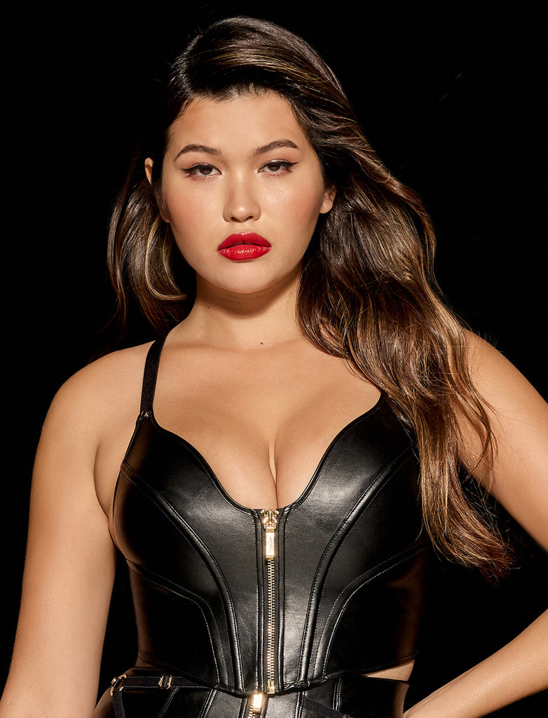 HONEY BIRDETTE JORDYN hotsell BLACK LEATHER CORSET