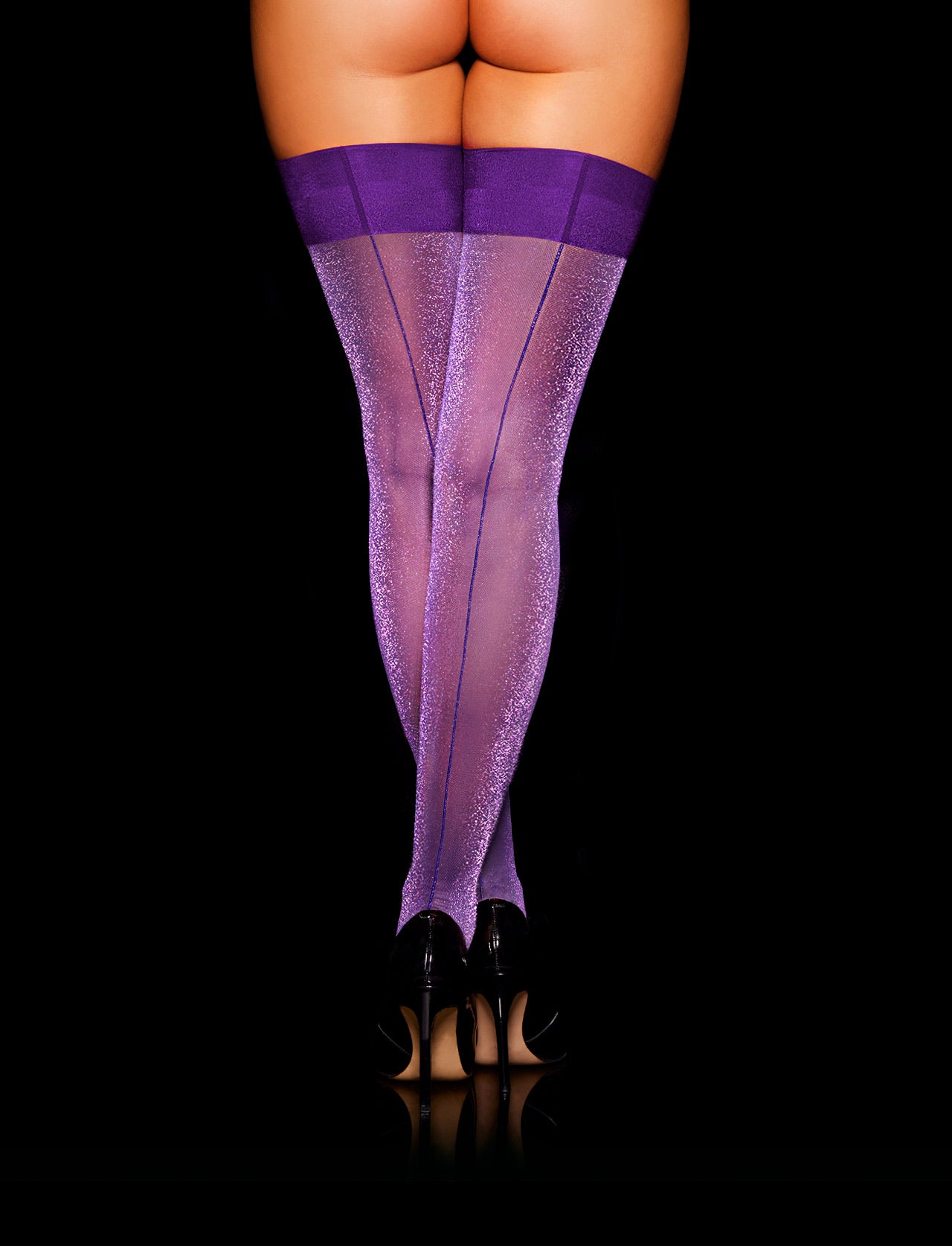 Purple Glitter Stay Up Stockings