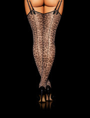 Leopard Print Garter Belt Stockings
