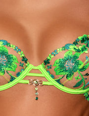 Aluna Green 3 Piece Lingerie Set