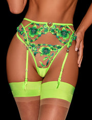 Aluna Green 3 Piece Lingerie Set