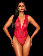 Belinda Crimson Bodysuit Lingerie Set