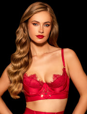 Belinda Crimson Bra & Bottom Lingerie Set