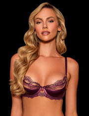 Charlotta Wine Bra & Bottom Lingerie Set