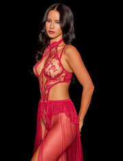 Esme Crimson Sheer Skirt