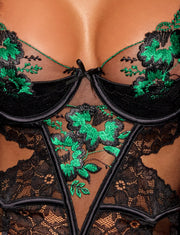 Everly Emerald Bustier Lingerie Set
