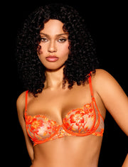 Phoenix Orange Bra & Bottom Lingerie Set