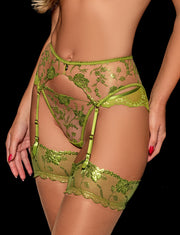 Whitney Chartreuse Garter Belt