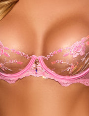 Whitney Sparkling Pink Bra & Bottom Lingerie Set