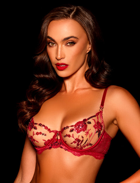 Whitney Sparkling Red Bra