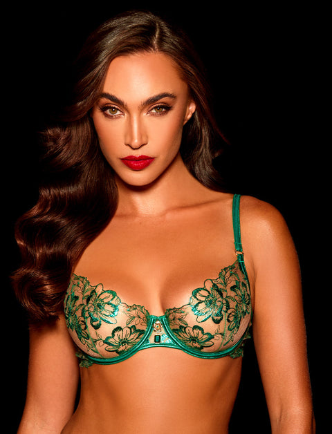 Willow Emerald Bra & Bottom Lingerie Set