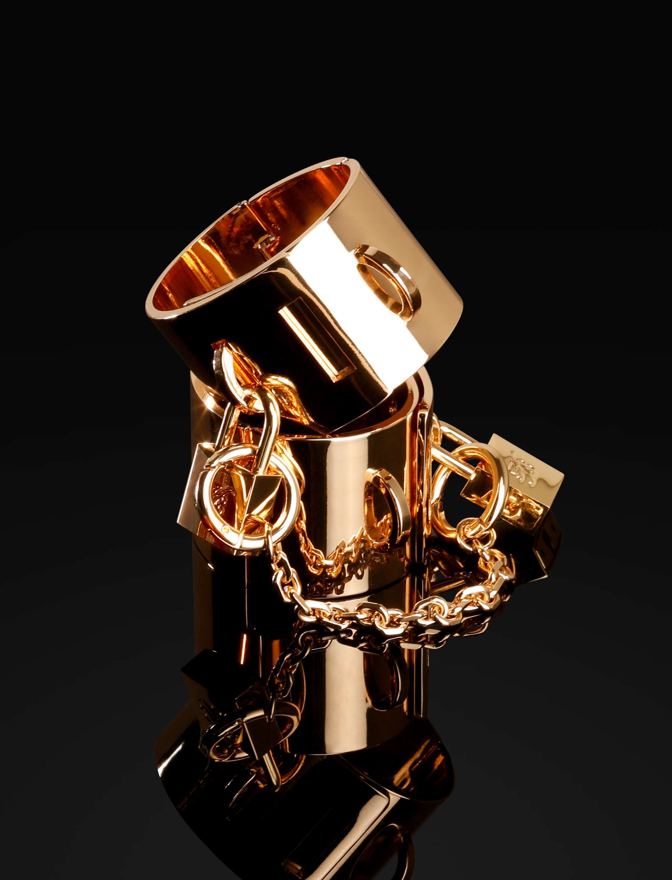 Chastity Gold Bondage Cuffs