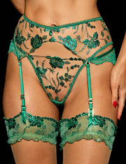 Whitney Emerald Garter Belt